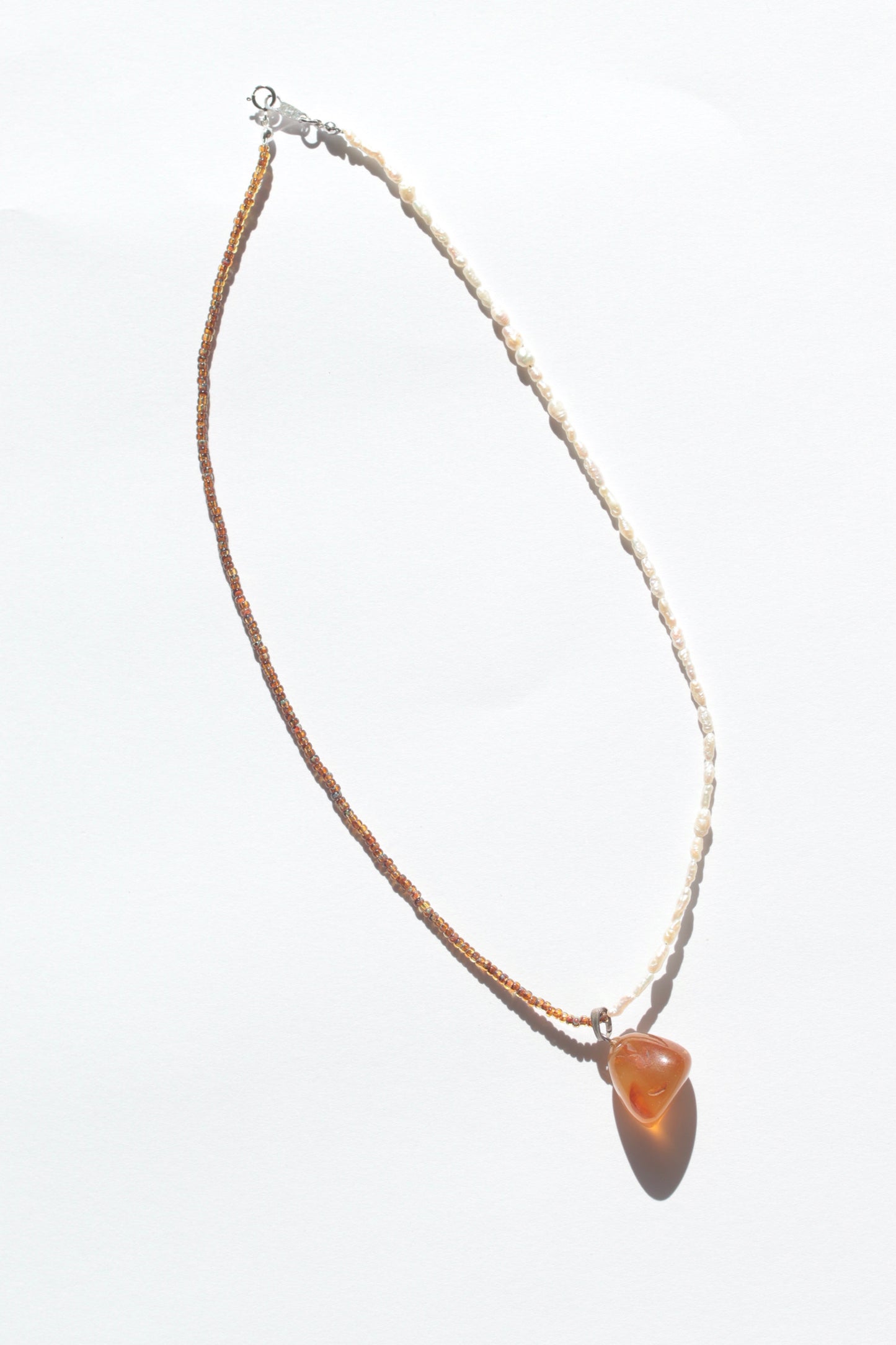 PEARL NECKLACE - orange calcite
