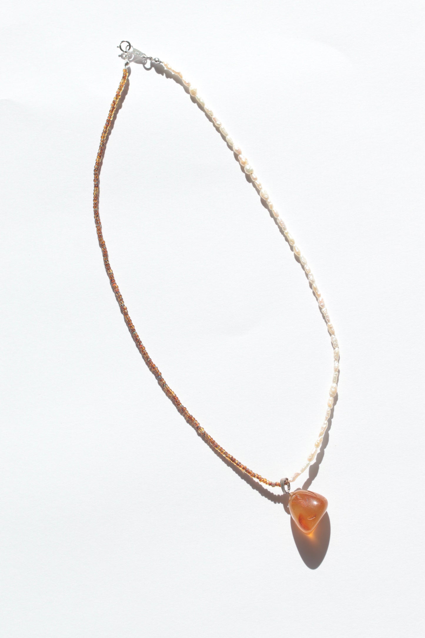 STONE NECKLACE - orange calcite