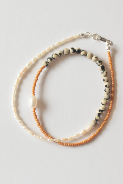 STONE NECKLACE - dalmatian jasper　