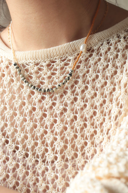 STONE NECKLACE - dalmatian jasper　